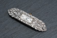 Art Deco Damen Armbanduhr Platin Diamanten Brillanten