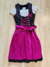 Marjo Dirndl Trachtenkleid Neu Gr.32 Oktoberfest blau/schwarz