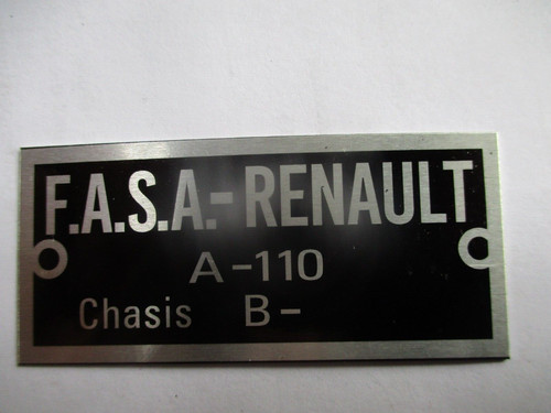 Typenschild renault alpine - typenschild,