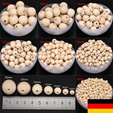 10-250 Stück Natur Holzperlen 6-20mm Rund großes Loch 6-25mm Schmuck perlen'-