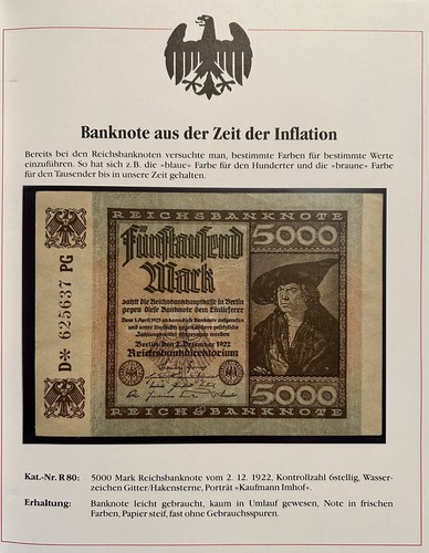 5000 mark banknote - 5000, inflation