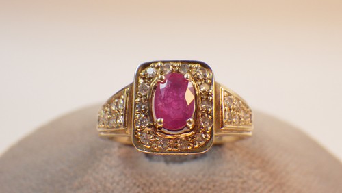 Schöner rubin diamant ring - rubin,