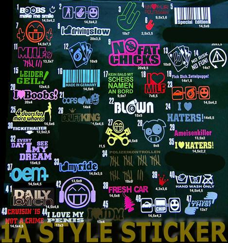 Aufkleber set stickerbomb - set,