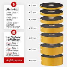 Filzband selbstklebend 1,5 mm