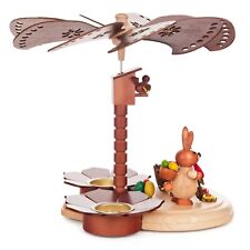 Osterpyramide mit Hase und Bollerwagen, Vogelhäuschen natur für Teelichter