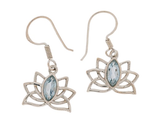 Lotus mit topas ohrringe - ohrringe, 925