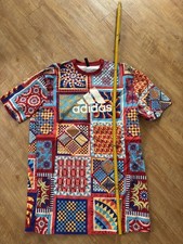 Buntes Adidas Kleid XL Neu Ohne Etikett Sportlich Blau Rot  Freizeit