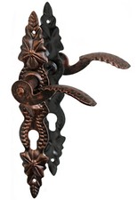 Türgriff 90 Türklinke Türdrücker Langsschild Zylinder Kupfer Schmiedeeisen