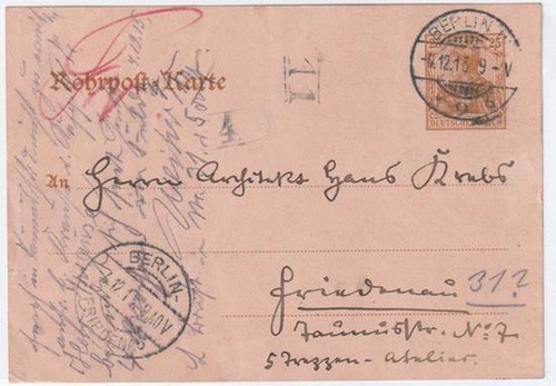 Deutsches reich rohrpost 1915 - reich,
