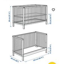 höhenverstellbares Gitterbett, Kinderbett 120x60x80cm 1x Aufgestellt  