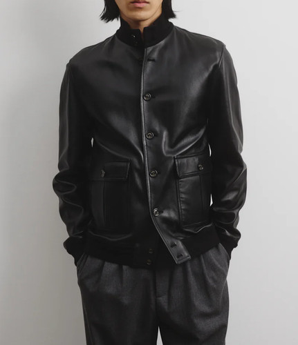 Schwarze lederjacke herren - schwarze,