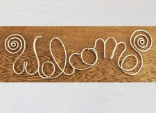 Gebogener Schriftzug WELCOME aus Aludraht H 23 xB 21 cm Tür o Fenster o Wanddeko