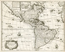 Amerika Original Kupferstich Landkarte Merian 1638