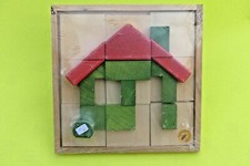 Relief-Puzzle Haus Ahornholz