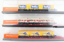 Röwa 7101/2 3er Set Containertragwagen der DB, 4-achsig, OVP