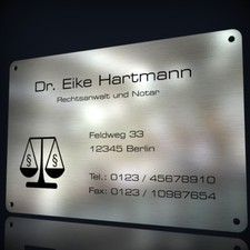 EDELSTAHL FIRMENSCHILD MIT