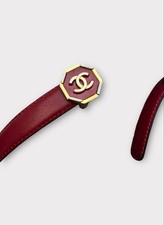 CHANEL Cc Logo Gürtel Rot