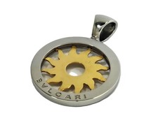 Bvlgari Tondo Sun - Schöner 18k Gold/Stahl Bulgari "Sonne" 31mm Anhänger!