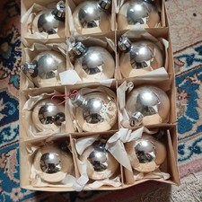 Christbaum Kugeln Glas silber 