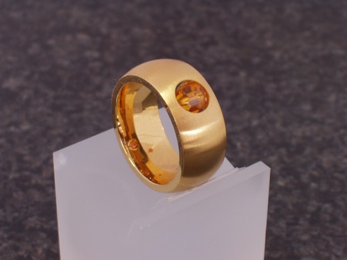 Edelstahl ring 18kt vergoldet - edelstahl,