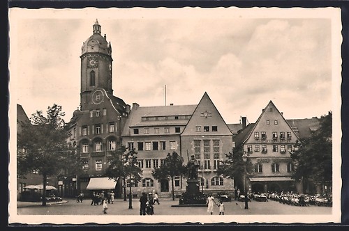 Ansichtskarte jena markt mit - ansichtskarte, jena,