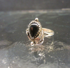 Ring Silber 925 Onyx Federn