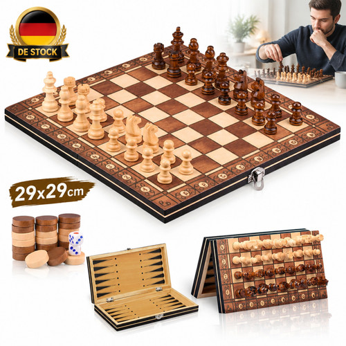 Klappbar schachspiel aus holz - klappbar,