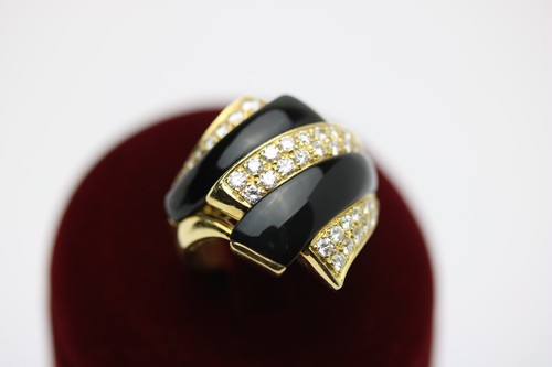 Gelbgold ring mit onyx besetzt - onyx,