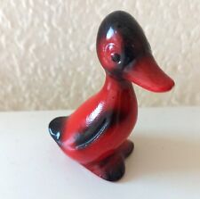 Kleine Porzellan Keramik Ente Vogel Figur Rot Deko 60er 70er Jahre vinate retro