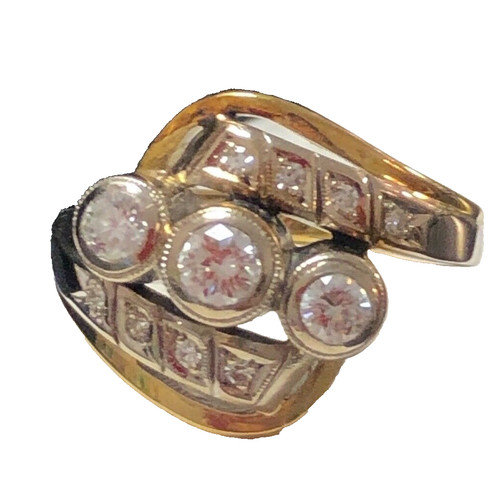 Antik brillantring 585 - brillantring, er