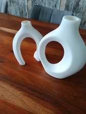 Vase aus Kunststoff, Stylisches design in weiß 2 Stück