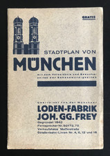 Stadtplan von München, überreicht von Loden-Fabrik Joh. GG. Frey um 1930