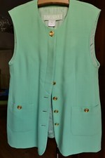 Luxus Escada by Margaretha Ley Weste grün Gr. 42 Taschen Knöpfe