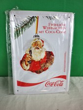 Coca Cola  Blechschild 15x21 cm Reklame Weihnachtsmann ku15