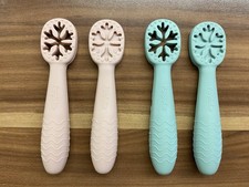 Esslernlöffel Set 4 Stück rosa und mintgrün für Babys