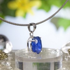 Saphir Anhänger blau Silber