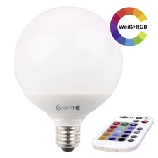 LightMe LED G120 Globe 10W=60W E27 matt RGBW 2700K Farbwechsel mit Fernbedienung