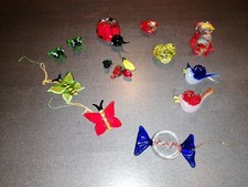 Glas Glasornamente Glasanhänger Glasfiguren 15 Stck Konvolut Sammlung Setzkasten