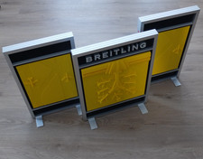 BREITLING Display Werbe Aufsteller 3 Tlg. Flughafen Airport Werbung