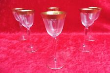 6 edle , alte Kristallgläser , Weingläser mit verziertem Goldrand