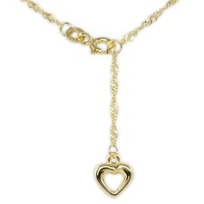 Fußkette Fusskettchen echt Gold 333 (8 kt) Singapur Herz 25 cm verstellbar