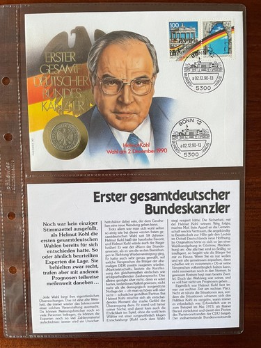 Numisbrief helmut kohl dm - helmut, 1