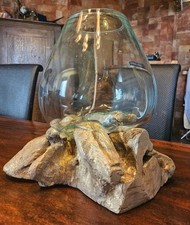 Wurzelholz Glasvase Blumenvase