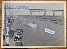 Foto Wk2  Marine Kriegsschiff Schnellboote im Nord - Ostseekanal Eisenbahnbrücke