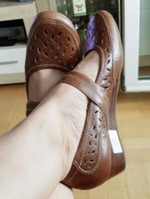 Jenny Medicus Echtleder Schuhe Gr.41,5 / 7, 1/ 5 Sandalen Ballerina  Leder W=H 