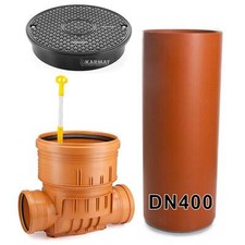 KG Kontrollschacht Abwasserschacht Revisionsschacht DN400 Rückstauklappe 110 160