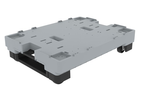 Kunststoffpalette rollbar