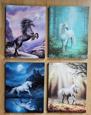 Anne Stokes 4 Leinwandbilder Einhorn