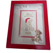 Button Corner Baby Bilderrahmen My first Christmas Weihnachten Fotorahmen 