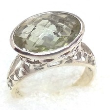Prasiolith facettiert Ring 925